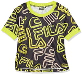 VR 46 Cropped AOP Fila Vr46 Riders Academy T-Shirt, Noir, XS Femme