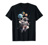 Astronaut planets space stars and moon spaceship T-Shirt