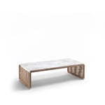 Flexform - Tindari Coffee Table Chrome Base Carrara Top - Soffbord - Antonio Citterio - Läder/Metall/Sten