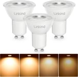 Linkind GU10 LED Bulbs Dimmable, Warm White 2700K GU10 Spotlight Bulbs, 5.7W(Eq