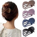 Kavya 4 Pcs Hair Claw Clip Hair Clips for Thick Hair Women, Non-Slip Hair Claws Black Hair Clips Large Claw Clip, Hair Accessories for Women and Girls