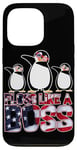 iPhone 13 Pro Floss Like A Boss American Flag Funny Penguin 4th of July Case