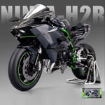 1:9 Kawasaki H2R Ninja -moottoripyörät Simulaatiometalliseos Moottoripyörämalli Iskunvaimentimet Äänen ja valon kokoelma Leluauto Lapselle Lahja