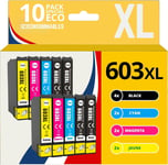 603XL - Pack de 10 Cartouches d'encre Compatible pour Epson 603 XL Etoile de Mer - pour Epson XP-2100 XP-2155 XP-3100 XP-4100 WF-2820 WF-2830 DWF WF-2870 WF-2835 WF-2850