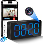 Nisanuki Caméra Espion WiFi, 5G/2,4G WiFi Mini Camera Cachée Réveil HD 1080P Caméra de Surveillance sans Fil Micro Camera a Distance Discrete Enregistreur Nocturne Détection de Mouvement Tuya.[G31]