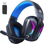 ¿Nouveau 2024¿FC300 Casque de Jeu sans Fil - sans Perte 2,4 GHz et Bluetooth - Batterie 50 Heures, Pilotes 50 mm, pour PC/PS5/PS4/Mac/Nintendo Switch, Cuffie Con Microfono - Bleu