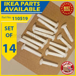 110519 x 14 IKEA Plastic Screw Plug Pin Peg KOMPLEMENT, HEMNES, MALM Furniture