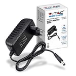 V-TAC Adaptateur Alimentation 12V 30W 2,5A pour Caméras, Bandes LED, Modems - Transformateur Chargeur 12V - Prise 2 Pin EU pour Equipements Electroniques - AC 100-240V 50/60Hz USB - Noir