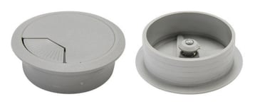 DYNAMIX 60mm Round Desk Grommet. Easily &amp; Neatly Store your Power, Communication, Audio, Video, Computer &amp; Data Cables. Perfect for Installation in Desks, Workstations etc. Grey Colour. (p/n: CG60GY)