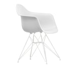 Vitra - Eames RE Plastic Armchair DAR 85 Cotton White, White Base - Ruokapöydän tuolit - Charles & Ray Eames - Valkoinen - Metalli/Muovi