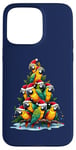 Coque pour iPhone 15 Pro Max Parrot Christmas Tree Funny Polly Holiday