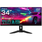 GIGABYTE M34WQ 34" Moniteur de jeu WQHD - 3440x1440 (WQHD), 144Hz, 1ms, KVM, 400 cd/m², FreeSync Premium, DisplayHDR400, HDMI 2.0, DisplayPort 1.4