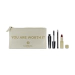 L'Oreal I Am Worth It Reds Make Up Set with Paradise Mascara Kohl Liner Lipstick