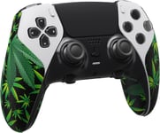 Sticker Grip Manette Pour Ps5 Edge Controller,Sticker Skin Protection Pour Ps5 Manette,Autocollants Accessoire Antidérapante Souple Pu Absorbant La Sueur Pour Ps5 Edge-Vertes Feuilles