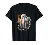 Ghost Holding Candle Spooky - Halloween Costume T-Shirt