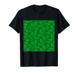 Climbing Vine Leaves In Lime On Green T-Shirt