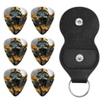 Transformers Bumblebee Kit d'accessoires de guitare avec porte-clés en cuir pour guitare électrique, basse, ukulélé