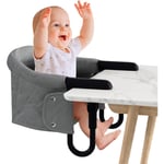 Chaise de Table pour Bébé, Pliable, 36x42x27cm, avec Pinces Antidérapantes, Capacité de 18KG, Livrée avec Sacs, de Couleur Grise - Einfeben