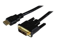 StarTech.com Câble HDMI vers DVI-D M/M 1,5 m - Cordon HDMI vers DVI-D Mâle / Mâle - 1,5 Mètres Noir - Plaqués Or - Câble adaptateur - DVI-D mâle pour HDMI mâle - 1.5 m - blindé - noir