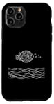 Coque pour iPhone 11 Pro Line Art Poisson et ichtyologiste Amazon Puffer