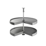 Emuca - Kit d'étagères rotatives pour meuble d'angle de cuisine, tourniquet 3/4 de Ø810mm pour module de 900mm, gris