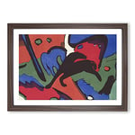 Big Box Art The Blue Rider by Franz Marc Framed Wall Art Picture Print Ready to Hang, Walnut A2 (62 x 45 cm)