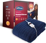 Silentnight Comfort Control Heated Throw Blanket - Luxury Fleece Electric for 9