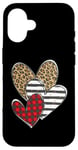 iPhone 16 Happy Valentines Day Love Cute Heart Cheetah Plaid Pattern Case