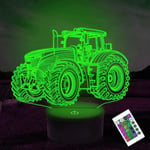 3D lastbil traktor bil nattlampa bord skrivbord optisk illusion lampor 16 färgskiftande lampor LED bordslampa jul födelsedag barn barn inredning leksak present