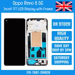 Oppo Reno8 5G CPH2359 Incell TFT LCD Touch Screen Display Digitizer with Frame