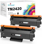 TN2420 Cartouche de Toner Compatible pour Brother TN2420 TN-2420 TN2410 pour Brother DCP-L2530DW MFC-L2710DN HL-L2310D MFC-L2730DW DCP-L2510D HL-L2375DW MFC-L2750DW DCP-L2550DW(2 Noir).[G138]