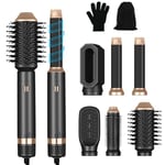 Air Styler 6 in 1, 1000w Hair Dryer Brush Set with 30mm Air Culirng Curler, Round Brush, Straightening Brush, Hair Styler for All Hair Types (No Rotating Brush)