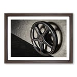 Big Box Art Vintage Movie Film Reel (2) Framed Wall Art Picture Print Ready to Hang, Walnut A2 (62 x 45 cm)