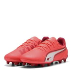 PUMA King Match FG/AG JR Chaussure de Football, Glowing Red White-Red Fire, 30 EU