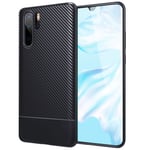 TiMOVO Compatible with P30 Pro Case, Soft Anti-scratch TPU Bumper Cover + Carbon Fiber Cover Fit with P30 Pro - Blue