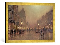 Kunst für Alle 'Encadré Image de John Atkinson Grimshaw A Impression d'art dans Le Cadre de Haute qualité Photos Fait Main Street at Night, 60 x 40 cm, Or Raya