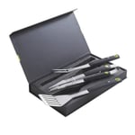 Coffret d'ustensiles aimantés pour barbecue COOK'IN GARDEN en acier inoxydable - Spatule, Fourchette, Pince