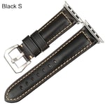 Maikes-Bracelet En Cuir Véritable Vintage Pour Apple Watch,45mm,41mm,44mm,40mm,42mm,38mm,Série 7,6 Iwatch,Bracelets De Montre,Accessoires - Type Black S-For Apple Watch 38mm