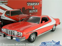 FORD GRAN TORINO STARSKY & HUTCH MODEL CAR 1:24 SIZE AND LARGE GREENLIGHT T3