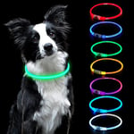 AUAUY Collier Lumineux Chien, Collier LED pour Animaux Rechargeable USB, Découpable Collier Imperméable Collier Chien Réglable pour Petits, Moyens et Grands Chat et Chien (Coloré)