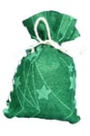 Petra S Bricolage-News Couture 24 x Sachet pour Calendrier de l'avent en Feutre foncé étoile Verte, FLIZ, Vert Sapin, 25 x 18 x 5 cm