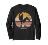 Retro Climbing Boulder Vintage Climber Symbol Logo Long Sleeve T-Shirt