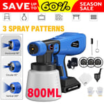 Spray Gun Cordless Fence Wall Paint Sprayer Electric HVLP 800ML + 18V Battery