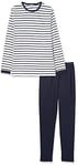 Petit Bateau Garçon A01ff Pyjama, Blanc Marshmallow / Bleu Smoking, 14 Ans EU