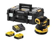 Ponceuse excentrique XR 18V 125 mm Brushless DEWALT - 2 batteries 5.0Ah + coffret TSTAK - sans chargeur - DCW210P2-QW