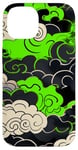 Coque pour iPhone 14 Graphique vert au-dessus des nuages