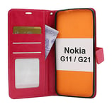 Crazy Horse Wallet Nokia G11 / G21 (Hotpink)