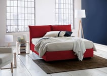 Talamo Italia - Lit double Agnese, Lit coffre en tissu, Ouverture frontale, Convient pour matelas 140x190 cm, 100% Made in Italy, Rouge