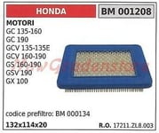 Filtre à Air Honda Moteurs Gc 135 160 190 001208 194040