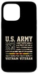 Coque pour iPhone 13 Pro Max Drapeau de l'armée américaine du Vietnam pour vétéran des États-Unis